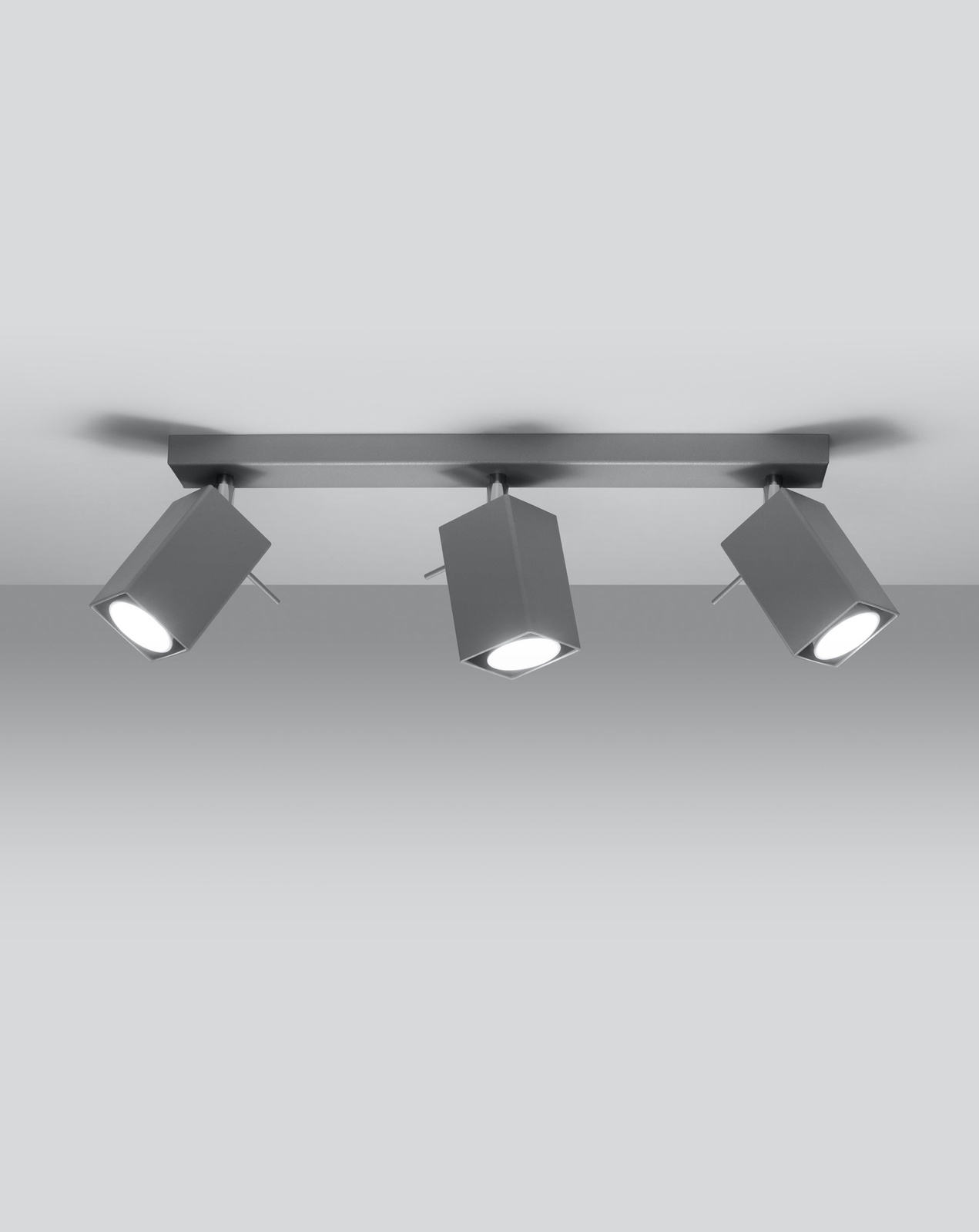 Plafond MERIDA 3 gris +3x ampoule LED GU-10 3000K Warm 7W 620lm