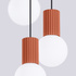 Lampe suspendue HALO 3P rouge ochra