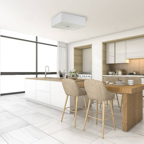 Plafond LOKKO 55 blanc + 5x ampoule LED E27 3000K Warm 7.5W 620lm