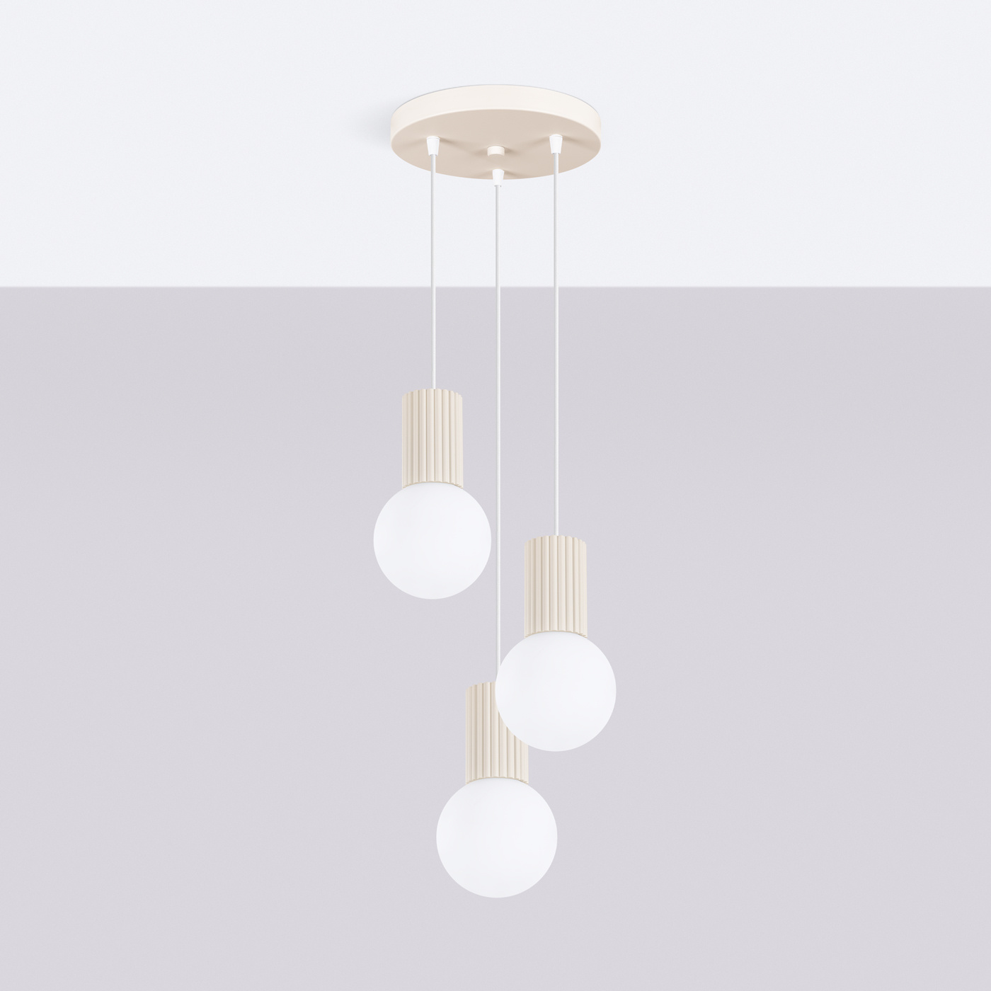Lampe suspendue HALO 3P beige