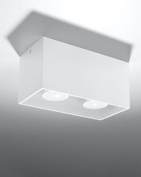 Plafond QUAD MAXI blanc + 2x ampoule LED GU-10 4000K Froid 7W 630lm
