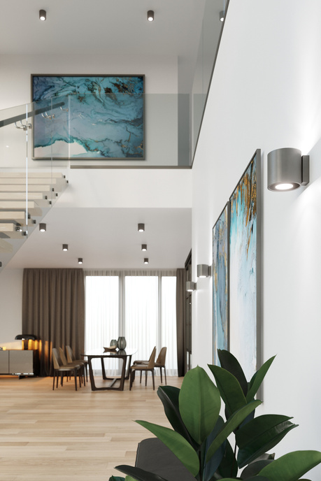 Plafond ORBIS 1 anthracite + 1x ampoule LED GU-10 3000K Warm 7W 620lm