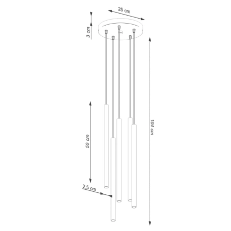 Lampe suspendue PASTELO 5P beige