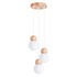 PEKKA Lampe suspendue 3P blanc/bois naturel + 3x ampoule LED G9 4000K Cold 4,5W 460lm
