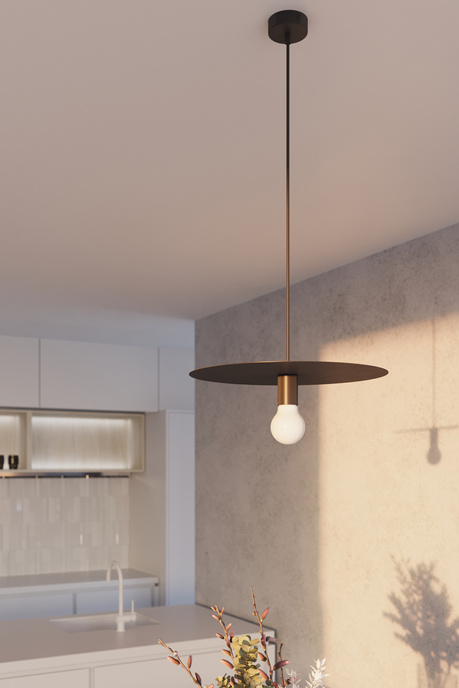 FLAVIO lampe suspendue noire + 1x ampoule LED E27 4000K Cold 7,5W 650lm