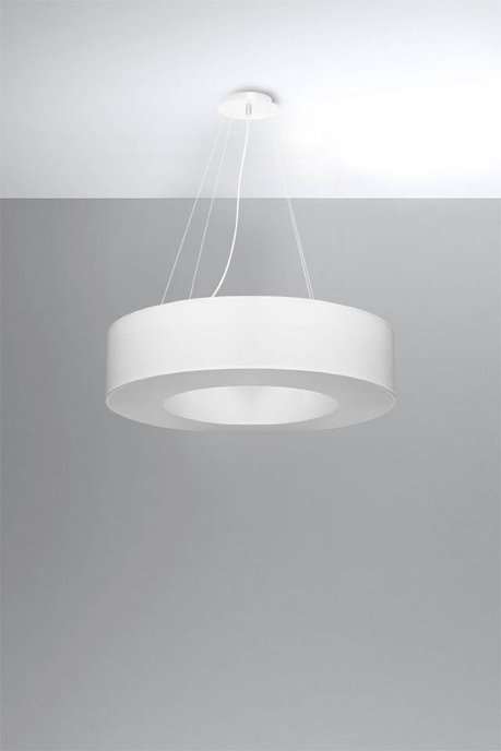 Lustre SATURNO 70 blanc + 6x ampoule LED E27 3000K Warm 7.5W 620lm