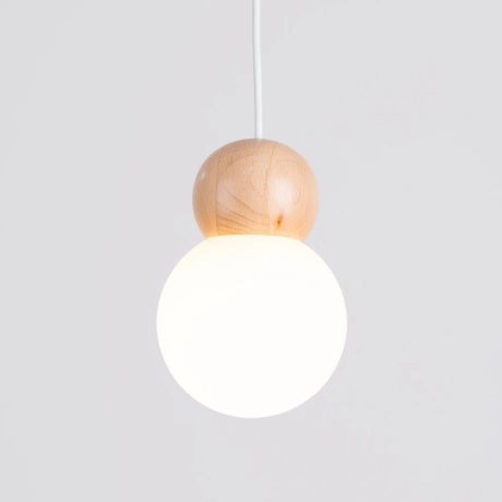 Lampe suspendue PEKKA 1 blanc/bois naturel