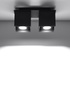 Plafond QUAD 2 noir + 2x ampoule LED GU-10 4000K Froid 7W 630lm