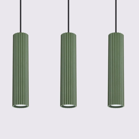 Lampe suspendue KARBON 3L vert olive