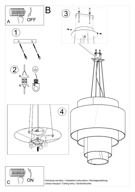 Lustre REFLEXION 80 blanc + 7x ampoule LED E27 3000K Warm 7.5W 620lm