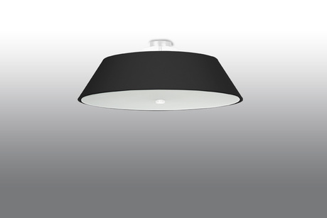Plafond VEGA 60 noir + 5x ampoule LED E27 4000K Froid 7.5W 650lm