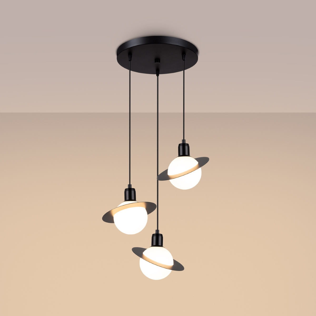 Lampe suspendue HYPERION 3P noir