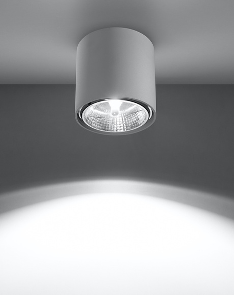 Plafond TIUBE blanc + 1x ampoule LED GU10 AR111 3000K Warm 12W 800lm