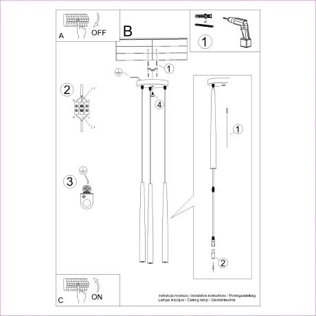 Lampe à pied BLISS 3P noir