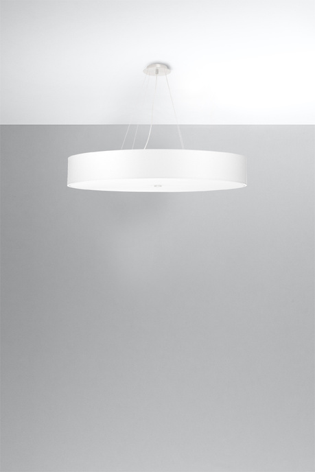 Lustre SKALA 90 blanc + 6x ampoule LED E27 3000K Warm 7.5W 620lm