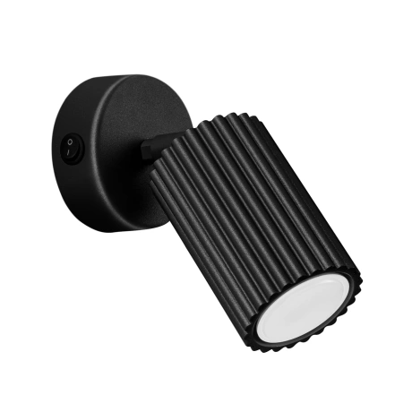 Applique KARBON noir avec interrupteur