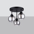 Lustre ALINO 3 noir + 3x ampoule LED E27 4000K Froid 7,5W 690lm