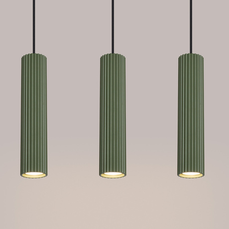 Lampe suspendue KARBON 3L vert olive