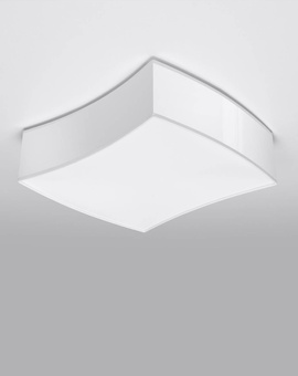 Plafond SQUARE 1 blanc + 2x ampoule LED E27 3000K Warm 7.5W 620lm
