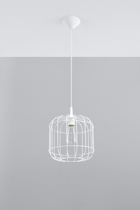 CELTA lampe suspendue blanche + 1x ampoule LED E27 3000K Warm 7.5W 620lm