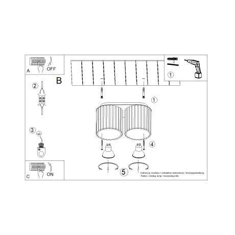 Plafonnier AURA 2 peach GU10