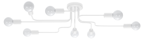 Lustre HECTOR 8 blanc + 8x ampoule LED E27 3000K Warm 7.5W 620lm
