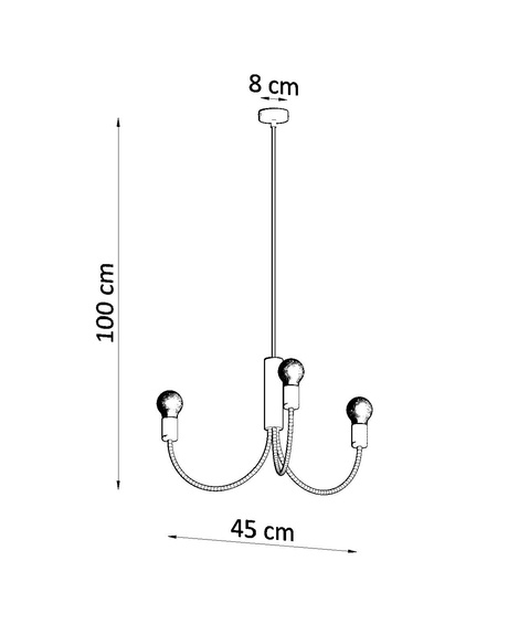 Lustre PICCOLO 3 + 3x ampoule LED E27 3000K Warm 7.5W 620lm