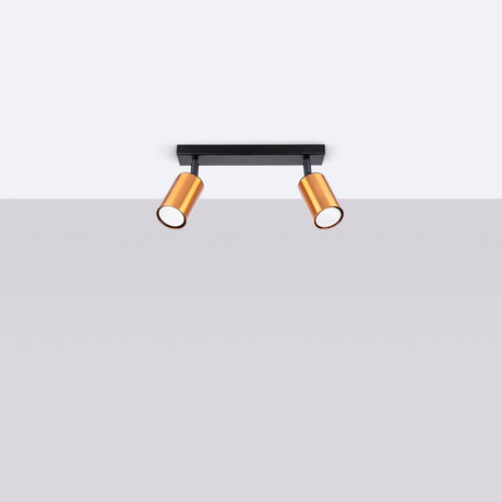 Plafond WINX 2 noir/cuivre + 2x ampoule LED GU-10 3000K Warm 7W 510lm