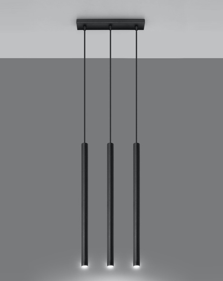 PASTELO 3 lampe suspendue noire + 3x ampoule LED G9 4000K Cold 4,5W 530lm