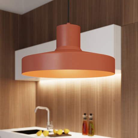 Lampe suspendue BILO rouge ocre