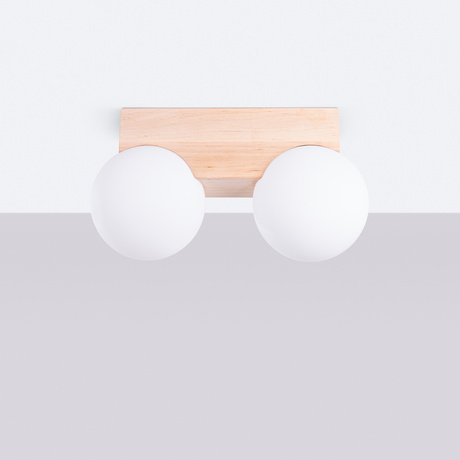 Plafonnier BULBO 2 bois naturel