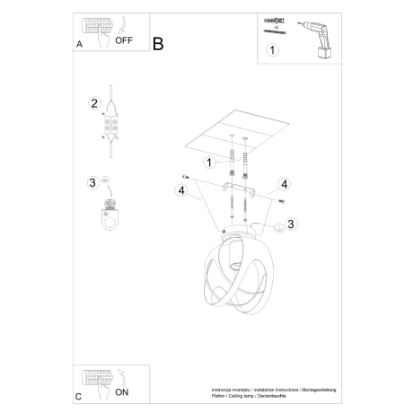 Plafonnier TULOS blanc