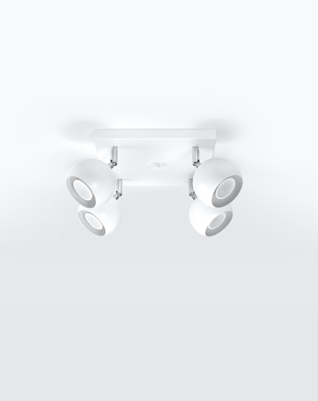 Plafond OCULARE 4 blanc + 4x ampoule LED GU-10 4000K Froid 7W 630lm