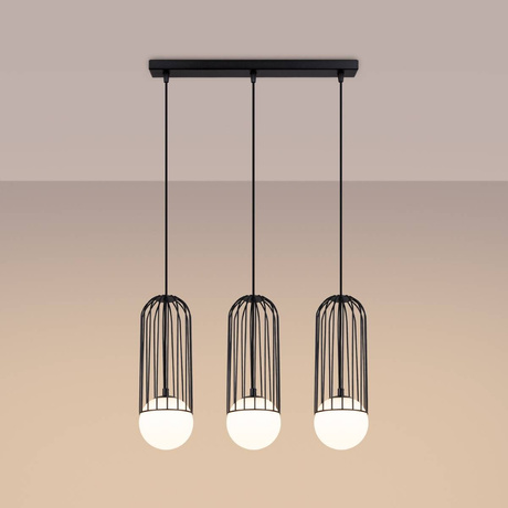 BRINA Lampe suspendue 3L noire + 3x ampoule LED G9 3000K Warm 4.5W 450lm