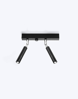 Plafond EYETECH 2 noir + 2x ampoule LED G9 4000K Cold 4.5W 530lm