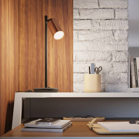 Lampe de bureau WINX noir/cuivre + 1x ampoule LED GU-10 3000K Warm 7W 510lm