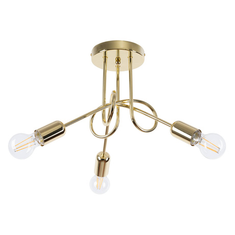 Lustre SUPEŁ 3 or brillant + 3X ampoule LED E27 3000K 7W 760lm