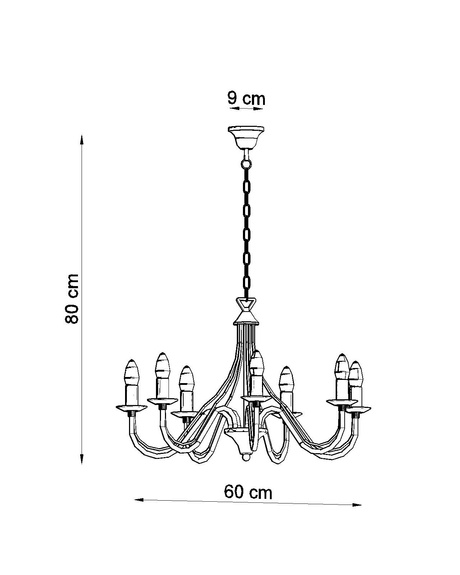 Lustre MINERWA 7 blanc + 7x ampoule LED E14 3000K Warm 7.5W 620lm