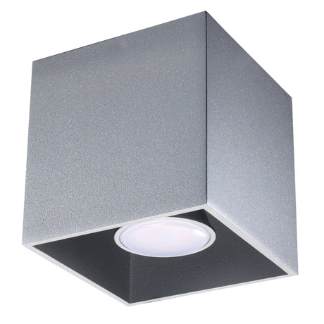 Plafond QUAD 1 gris + 1x ampoule LED GU-10 3000K Warm 7W 620lm