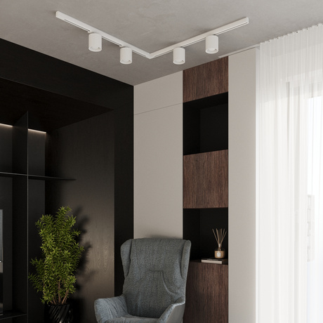 Plafonnier, 4 spots, système de rail triphasé, ORBIS