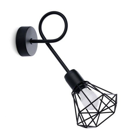 Applique ARTEMIS 1S noir + 1x ampoule LED E14 4000K Cold 7.5W 680lm