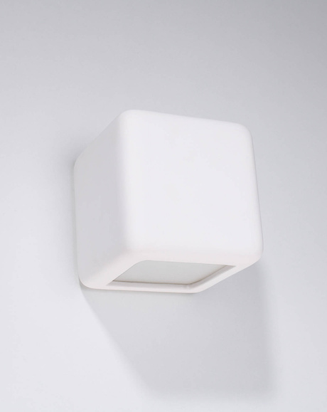 NESTA applique en céramique blanche + 1x ampoule LED E27 4000K froide 7.5W 650lm