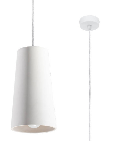 GULCAN lampe suspendue en céramique blanche + 1x ampoule LED E27 4000K froide 7,5W 690lm