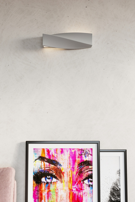 Applique en céramique SIGMA gris + 1x ampoule LED E27 4000K Froid 7.5W 650lm