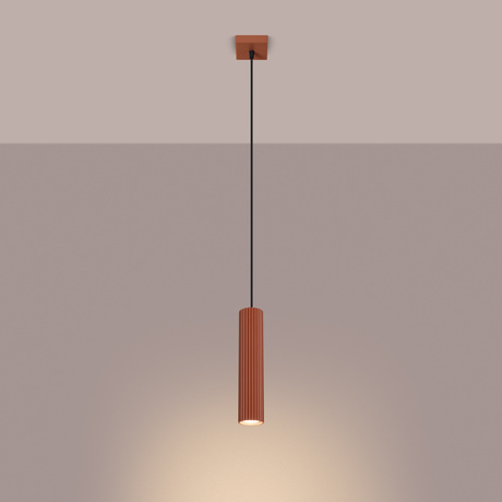 Lampe suspendue KARBON 1 rouge ocre