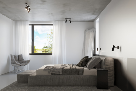 Plafond DIREZIONE 3 noir + 3x ampoule LED GU-10 4000K froid 7W 630lm