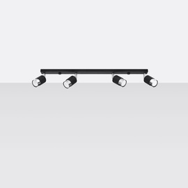 Plafonnier NERO 4 noir/chrome