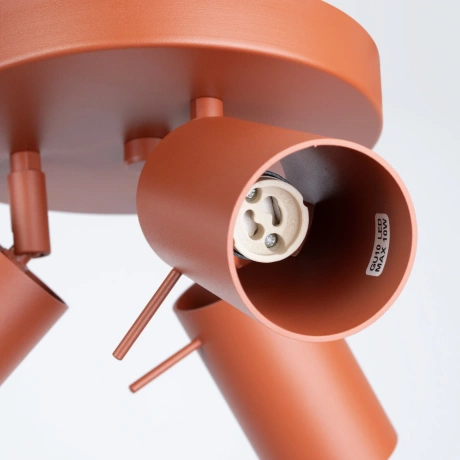 Plafonnier RING 3P rouge ochra