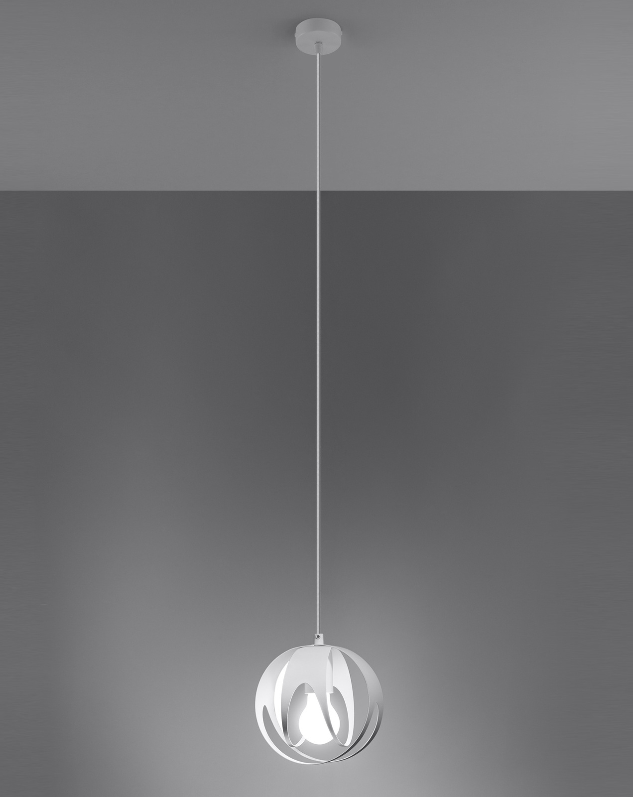 TULOS 1 lampe suspendue blanche + 1x ampoule LED E27 3000K Warm 7.5W 620lm