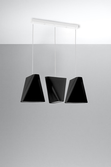 Lustre BLUM 3 noir + 3x ampoule LED E27 4000K Froid 7.5W 650lm